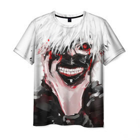 Мужская футболка 3D с принтом Tokyo Ghoul , 100% полиэфир | прямой крой, круглый вырез горловины, длина до линии бедер | anime | ghoul | tokyo | tokyo ghoul | гуль