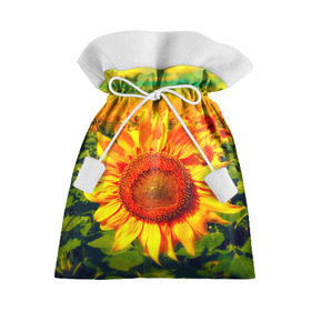 Подарочный 3D мешок с принтом Подсолнухи , 100% полиэстер | Размер: 29*39 см | Тематика изображения на принте: лето | подсолнух | солнце | цветы