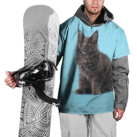 Накидка на куртку 3D с принтом Кот мейн кун , 100% полиэстер |  | Тематика изображения на принте: котенок | мейнкун