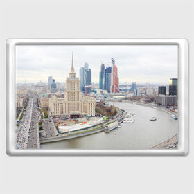 Магнит 45*70 с принтом Москва-Сити , Пластик | Размер: 78*52 мм; Размер печати: 70*45 | Тематика изображения на принте: 
