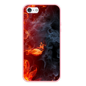 Чехол для iPhone 5/5S матовый с принтом Стихия огня , Силикон | Область печати: задняя сторона чехла, без боковых панелей | дым | пламя | страсть