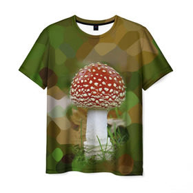 Мужская футболка 3D с принтом Мухоморчик , 100% полиэфир | прямой крой, круглый вырез горловины, длина до линии бедер | Тематика изображения на принте: гриб | камуфляж | лес | мухомор | поганка | яд | ядовитый