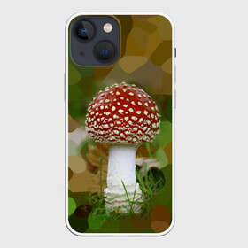 Чехол для iPhone 13 mini с принтом Мухоморчик ,  |  | Тематика изображения на принте: гриб | камуфляж | лес | мухомор | поганка | яд | ядовитый