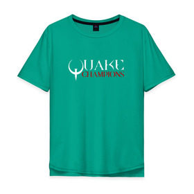 Мужская футболка хлопок Oversize с принтом Quake Champions , 100% хлопок | свободный крой, круглый ворот, “спинка” длиннее передней части | q1 | q2 | q3 | quake | квейк