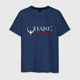 Мужская футболка хлопок с принтом Quake Champions , 100% хлопок | прямой крой, круглый вырез горловины, длина до линии бедер, слегка спущенное плечо. | q1 | q2 | q3 | quake | квейк