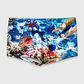 Мужские купальные плавки 3D с принтом Аква мир , Полиэстер 85%, Спандекс 15% |  | Тематика изображения на принте: blue | вода | волна | волны | море | океан | природа | рыбы