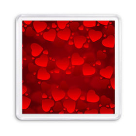Магнит 55*55 с принтом Красные сердца , Пластик | Размер: 65*65 мм; Размер печати: 55*55 мм | Тематика изображения на принте: heart | red | любовь | орнамент | сердце | узор