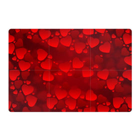 Магнитный плакат 3Х2 с принтом Красные сердца , Полимерный материал с магнитным слоем | 6 деталей размером 9*9 см | Тематика изображения на принте: heart | red | любовь | орнамент | сердце | узор