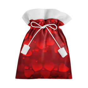Подарочный 3D мешок с принтом Красные сердца , 100% полиэстер | Размер: 29*39 см | Тематика изображения на принте: heart | red | любовь | орнамент | сердце | узор