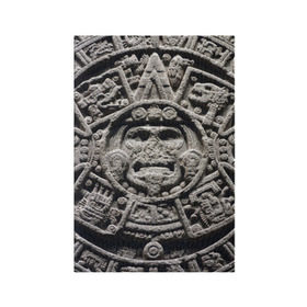 Обложка для паспорта матовая кожа с принтом Календарь ацтеков , натуральная матовая кожа | размер 19,3 х 13,7 см; прозрачные пластиковые крепления | ацтеки | древняя цивилизация | индейцы | майя | южная америка