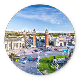 Коврик круглый с принтом Барселона , резина и полиэстер | круглая форма, изображение наносится на всю лицевую часть | barcelona | europe | spain | барселона | европа | ес | испания | каталония | отпуск | туризм