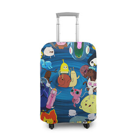 Чехол для чемодана 3D с принтом Adventure Time 1 , 86% полиэфир, 14% спандекс | двустороннее нанесение принта, прорези для ручек и колес | adventure time | bubblegum | dog | finn | jake | marcelline | время приключений | джейк и финн | марселин | пупырка