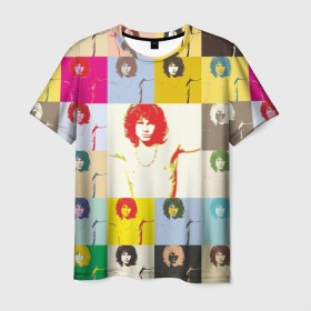 Мужская футболка 3D с принтом Pop Art Jim Morrison The Doors , 100% полиэфир | прямой крой, круглый вырез горловины, длина до линии бедер | jim morrison | the doors | арт | дорс | моррисон