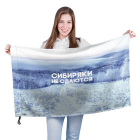 Флаг 3D с принтом Сибирь , 100% полиэстер | плотность ткани — 95 г/м2, размер — 67 х 109 см. Принт наносится с одной стороны | Тематика изображения на принте: сибирь