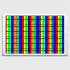 Магнит 45*70 с принтом Радуга (Полосы в мозайку) , Пластик | Размер: 78*52 мм; Размер печати: 70*45 | Тематика изображения на принте: вертикальные | жёлтый | зелёный | красный | оранжевый | полосы | радуга | синий | фиолетовый