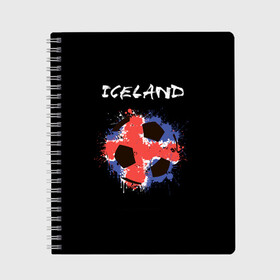 Тетрадь с принтом Исландия , 100% бумага | 48 листов, плотность листов — 60 г/м2, плотность картонной обложки — 250 г/м2. Листы скреплены сбоку удобной пружинной спиралью. Уголки страниц и обложки скругленные. Цвет линий — светло-серый
 | euro 2016