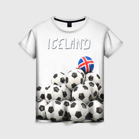 Женская футболка 3D с принтом Исландия , 100% полиэфир ( синтетическое хлопкоподобное полотно) | прямой крой, круглый вырез горловины, длина до линии бедер | euro 2016