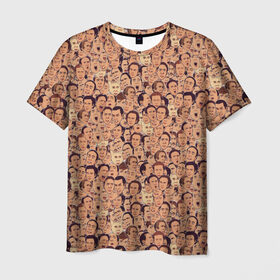 Мужская футболка 3D с принтом Николас Кейдж , 100% полиэфир | прямой крой, круглый вырез горловины, длина до линии бедер | Тематика изображения на принте: актер | арт | лица | николас кейдж