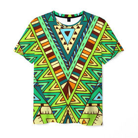 Мужская футболка 3D с принтом Этно , 100% полиэфир | прямой крой, круглый вырез горловины, длина до линии бедер | tribal | абстракция | геометрия | лето | узоры | этника | этно