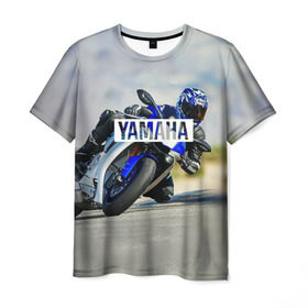Мужская футболка 3D с принтом Yamaha 5 , 100% полиэфир | прямой крой, круглый вырез горловины, длина до линии бедер | yamaha