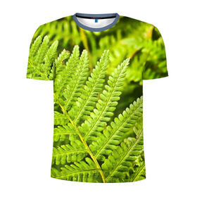 Мужская футболка 3D спортивная с принтом Папоротник , 100% полиэстер с улучшенными характеристиками | приталенный силуэт, круглая горловина, широкие плечи, сужается к линии бедра | Тематика изображения на принте: ботаника | зелень | листья | папоротник | природа | растения | цветок