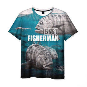 Мужская футболка 3D с принтом Лучший рыбак , 100% полиэфир | прямой крой, круглый вырез горловины, длина до линии бедер | best | fish | fisherman | fishing | river | the sky | volga | water | вода | волна | лучший | небо | река | рыба | рыбак | рыбалка