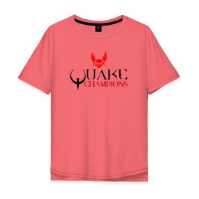 Мужская футболка хлопок Oversize с принтом Quake is back! , 100% хлопок | свободный крой, круглый ворот, “спинка” длиннее передней части | q1 | q2 | q3 | quake | квейк | крылья | олд | череп