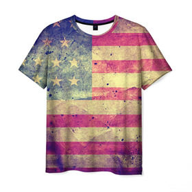 Мужская футболка 3D с принтом Америка , 100% полиэфир | прямой крой, круглый вырез горловины, длина до линии бедер | grunge | америка | сша | флаг