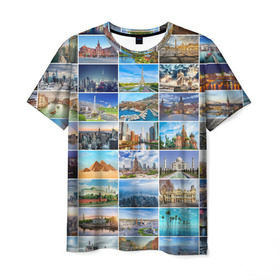 Мужская футболка 3D с принтом Достопримечательности планеты , 100% полиэфир | прямой крой, круглый вырез горловины, длина до линии бедер | Тематика изображения на принте: азия | берлин | вегас | венеция | воспоминания | города | достопримечательности | европа | египет | калифорния | каникулы | лондон | милан | москва | ностальгия | нью йорк | отдых | отпуск | память