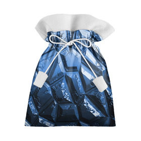 Подарочный 3D мешок с принтом Каменная кладка синяя , 100% полиэстер | Размер: 29*39 см | камень | синий | текстура