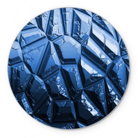 Коврик круглый с принтом Каменная кладка синяя , резина и полиэстер | круглая форма, изображение наносится на всю лицевую часть | камень | синий | текстура