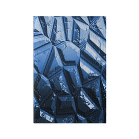 Обложка для паспорта матовая кожа с принтом Каменная кладка синяя , натуральная матовая кожа | размер 19,3 х 13,7 см; прозрачные пластиковые крепления | камень | синий | текстура