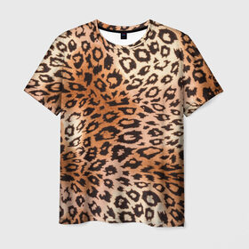 Мужская футболка 3D с принтом Леопардовая шкура , 100% полиэфир | прямой крой, круглый вырез горловины, длина до линии бедер | гепард | гламур | леопард | мода | роскошь | шерсть