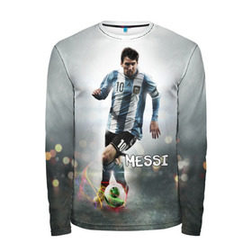Мужской лонгслив 3D с принтом Leo Messi , 100% полиэстер | длинные рукава, круглый вырез горловины, полуприлегающий силуэт | Тематика изображения на принте: barselona | messi | аргентина | барселона | месси | мяч | футбол