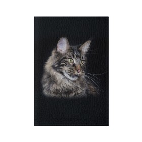 Обложка для паспорта матовая кожа с принтом Мейн-кун 5 , натуральная матовая кожа | размер 19,3 х 13,7 см; прозрачные пластиковые крепления | Тематика изображения на принте: кот | котенок | котик | котэ | кошка | мейн кун | мейнкун | мэйн кун | мэйнкун