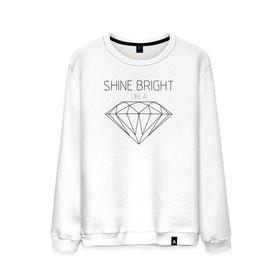 Мужской свитшот хлопок с принтом Shine bright like a diamond , 100% хлопок |  | bright | diamond | like | rihanna | shine | song | алмаз | бриллиант | песня | рианна | текст | хит | цитата