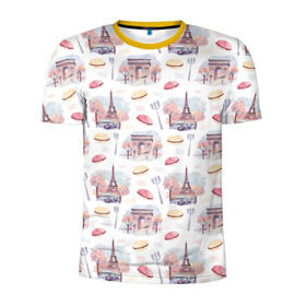 Мужская футболка 3D спортивная с принтом Парижское настроение , 100% полиэстер с улучшенными характеристиками | приталенный силуэт, круглая горловина, широкие плечи, сужается к линии бедра | париж
