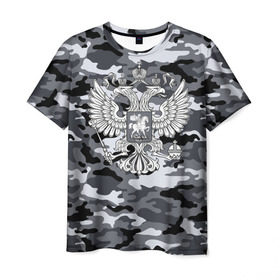 Мужская футболка 3D с принтом Городской камуфляж Россия , 100% полиэфир | прямой крой, круглый вырез горловины, длина до линии бедер | 23 февраля | армия | камуфляж | россия | рф