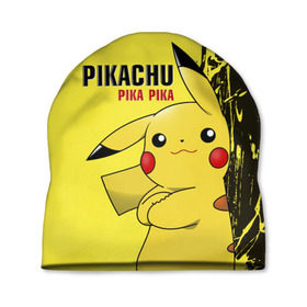 Шапка 3D с принтом Pikachu Pika Pika , 100% полиэстер | универсальный размер, печать по всей поверхности изделия | go | pikachu | pokemon | го | пика | пикачу | покемон