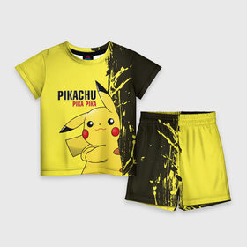Детский костюм с шортами 3D с принтом Pikachu Pika Pika ,  |  | Тематика изображения на принте: go | pikachu | pokemon | го | пика | пикачу | покемон