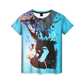 Женская футболка 3D с принтом Blue Exorcist , 100% полиэфир ( синтетическое хлопкоподобное полотно) | прямой крой, круглый вырез горловины, длина до линии бедер | anime | ao no exorcist | экзорцист