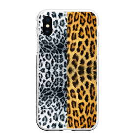 Чехол для iPhone XS Max матовый с принтом Леопард/Снежный Барс , Силикон | Область печати: задняя сторона чехла, без боковых панелей | Тематика изображения на принте: textures | барс | животное | леопард | пятна | снежный | текстура | чёрное с белым