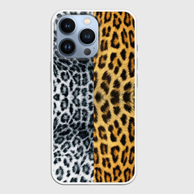 Чехол для iPhone 13 Pro с принтом Леопард Снежный Барс ,  |  | Тематика изображения на принте: textures | барс | животное | леопард | пятна | снежный | текстура | чёрное с белым