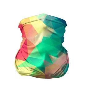 Бандана-труба 3D с принтом Frenza , 100% полиэстер, ткань с особыми свойствами — Activecool | плотность 150‒180 г/м2; хорошо тянется, но сохраняет форму | Тематика изображения на принте: геометрия | полигоны | разноцветный яркий
