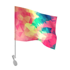 Флаг для автомобиля с принтом Frenza , 100% полиэстер | Размер: 30*21 см | Тематика изображения на принте: геометрия | полигоны | разноцветный яркий