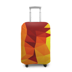 Чехол для чемодана 3D с принтом Golden , 86% полиэфир, 14% спандекс | двустороннее нанесение принта, прорези для ручек и колес | геометрия | полигоны | разноцветный | треугольники | яркий