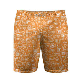 Мужские шорты 3D спортивные с принтом Жизнь на Ямайке ,  |  | оранжевый | паттерн