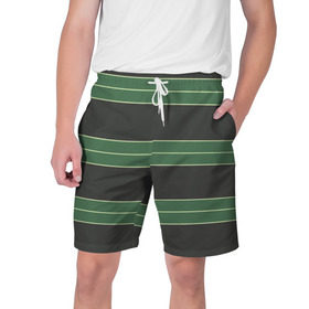 Мужские шорты 3D с принтом Одежда Курта Кобейна ,  полиэстер 100% | прямой крой, два кармана без застежек по бокам. Мягкая трикотажная резинка на поясе, внутри которой широкие завязки. Длина чуть выше колен | в полоску | зеленая | курт кобейн | полосатая | полоски