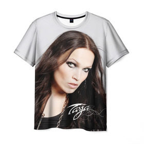 Мужская футболка 3D с принтом Tarja Turunen Nightwish , 100% полиэфир | прямой крой, круглый вырез горловины, длина до линии бедер | nightwish | металл | музыка | рок | тарья турунен