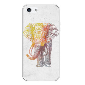 Чехол для iPhone 5/5S матовый с принтом Solar Elephant , Силикон | Область печати: задняя сторона чехла, без боковых панелей | красивый | крутой | рисунок | слон | узор